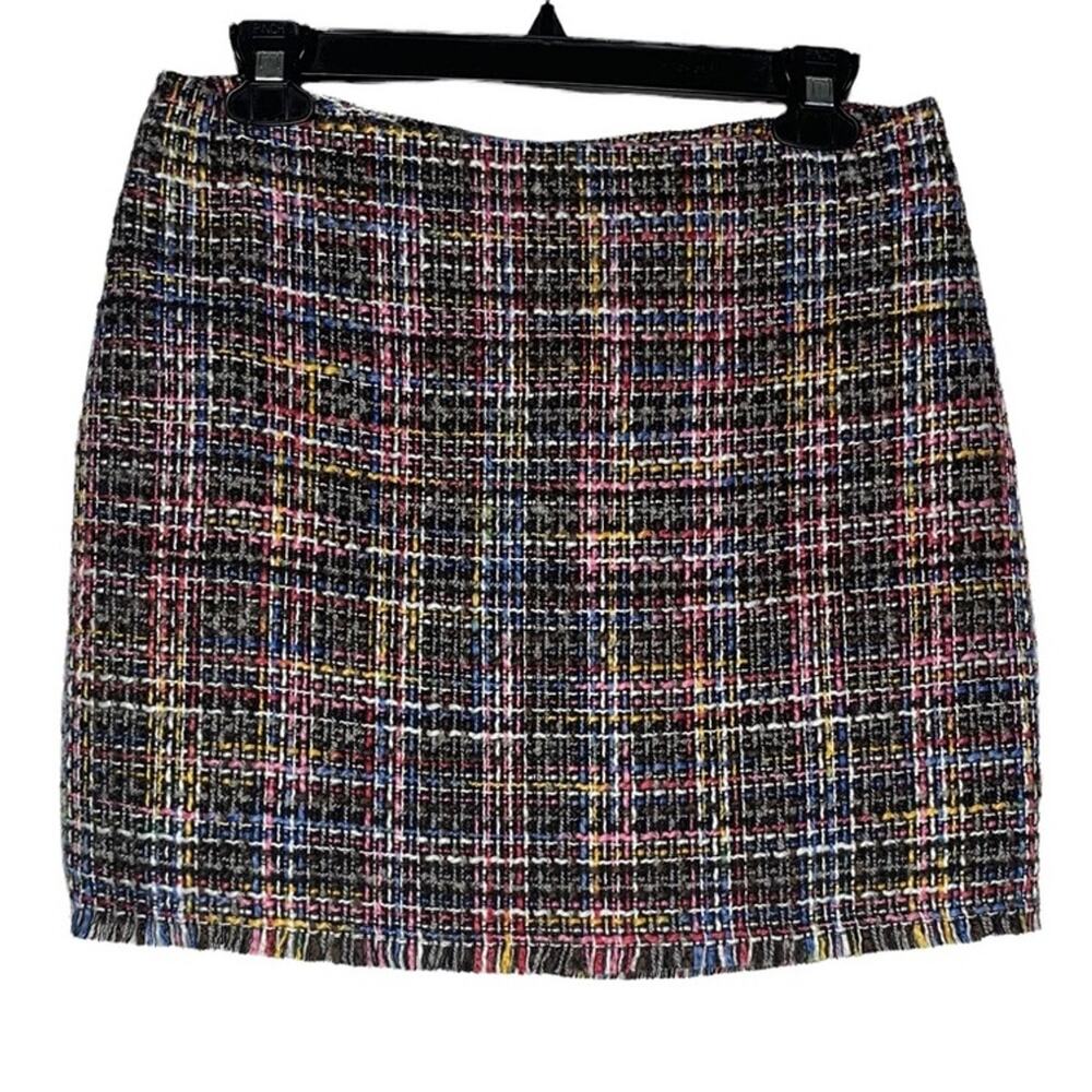 DIVIDED H&M Skirt Tweed Multicolor Size 6 Back Hidden Zipper
